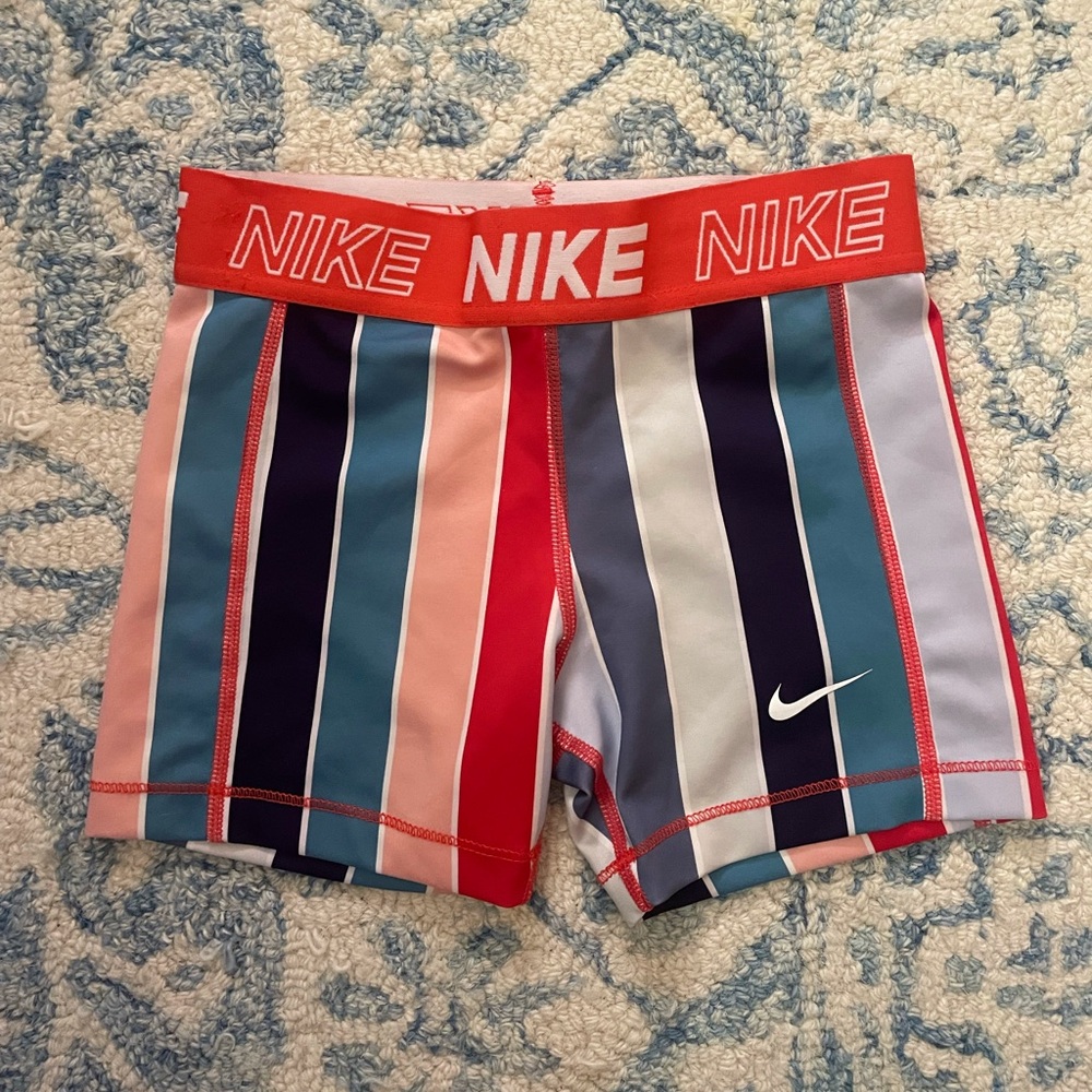 Nike Pros Girls Small Vintage striped Gymnastics shorts cheer shorts